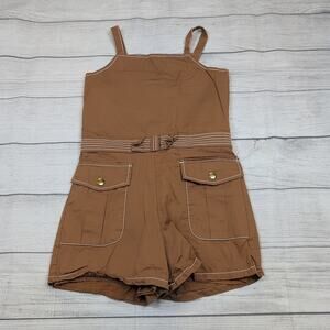 10 Janie And Jack Twill Contrast Stitch Romper